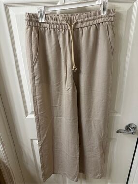 HALARA Beige Wide-Leg Drawstring Sweatpants
